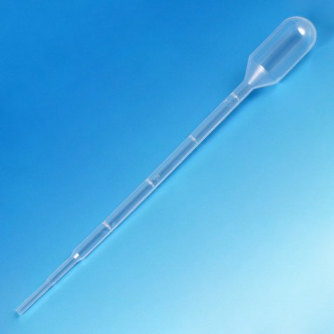 Globe Scientific Transfer Pipette, 3 mL, 2.2 mL Draw Volume-Globe Scientific Transfer Pipette 3 mL Graduated NonSterile