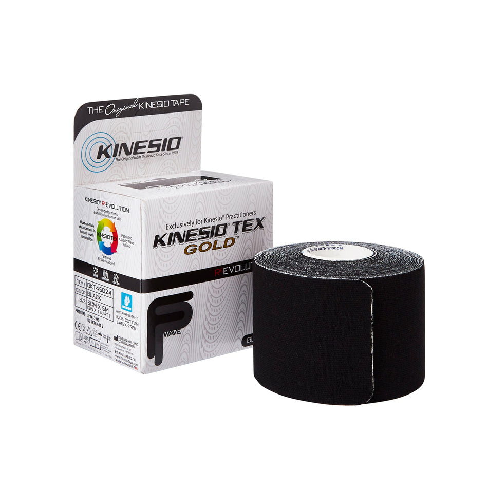 Kinesio� Tex Gold� Cotton Kinesiology Tape, 2 Inch x 5-1/2 Yard, Black-Kinesiology Tape Kinesio� Tex Gold� Black 2 Inch X 5-1/2 Yard Cotton NonSterile