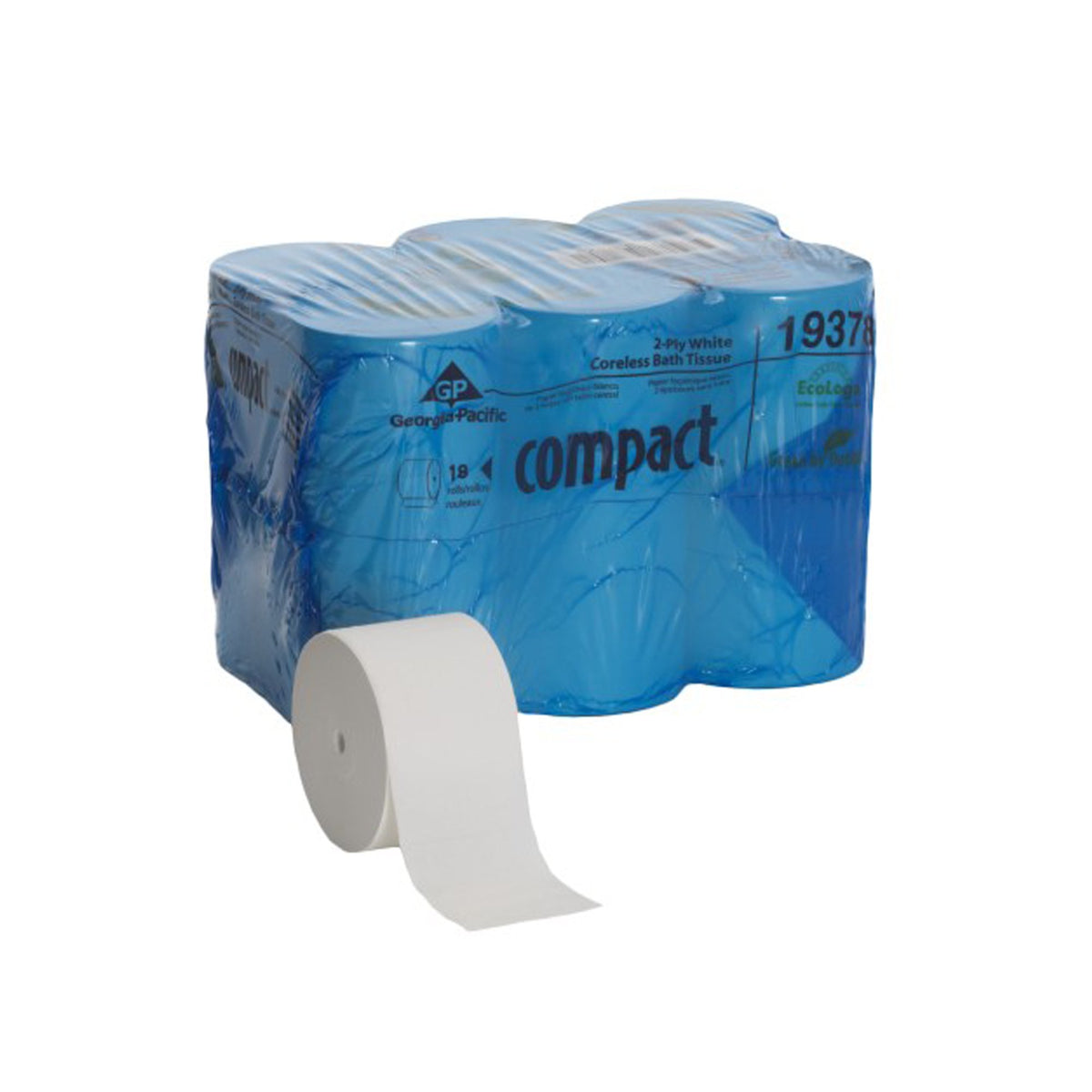 compact Toilet Tissue-Toilet Tissue Compact White 2-Ply Standard Size Coreless Roll 1500 Sheets 3-4/5 X 4-1/20 Inch