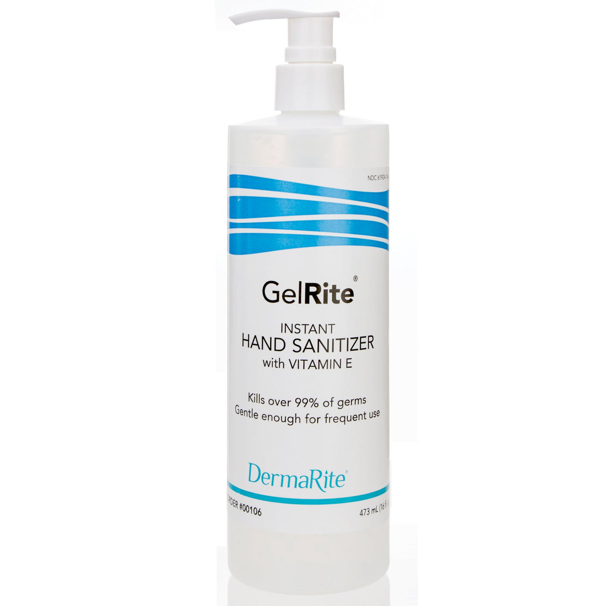 GelRite Hand Sanitizer-Hand Sanitizer GelRite 16 oz. Ethyl Alcohol Gel Pump Bottle