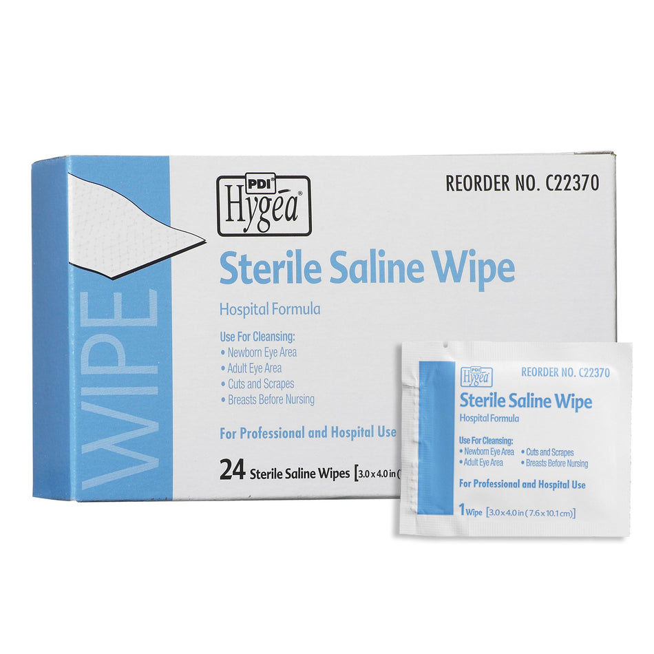 Hygea Unscented Saline Wipe, Individual Packet-Saline Cleansing Towelette Hygea Individual Packet Unscented 24 Count