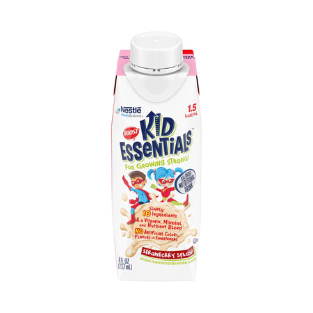 Boost Kid Essentials 1.5 Balanced Nutritional Drink, Strawberry, 8-ounce carton-Pediatric Oral Supplement Boost Kid Essentials 1.5 Strawberry Splash Flavor 8 oz. Carton Liquid Vitamins / Minerals