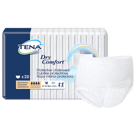 Tena Dry Comfort Absorbent Underwear, Medium-Unisex Adult Absorbent Underwear TENA Dry Comfort Pull On with Tear Away Seams Medium Disposable Moderate Absorbency