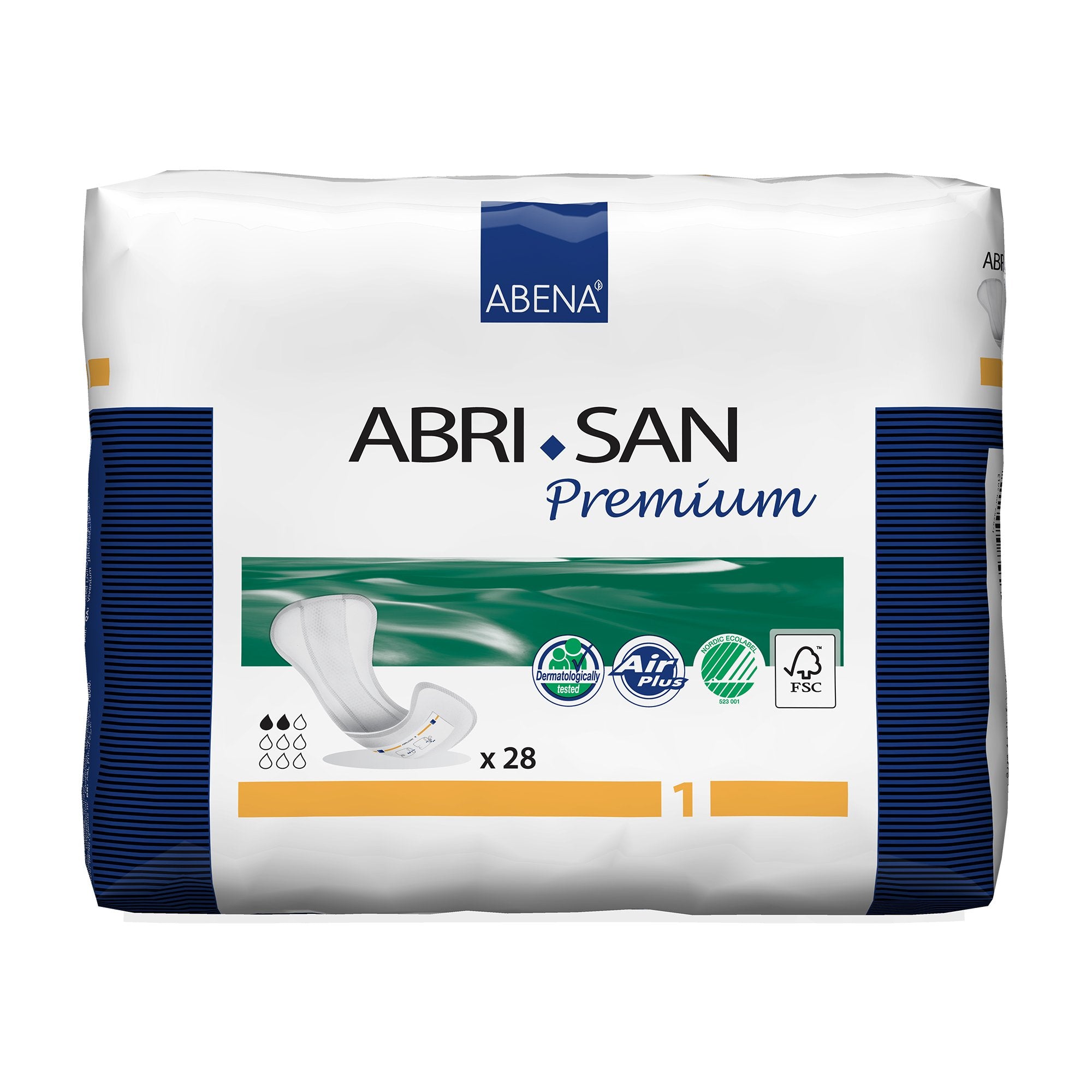 Abri-San Premium 1 Bladder Control Pad, 9-Inch Length-Bladder Control Pad Abri-San Premium 9 Inch Length Light Absorbency Fluff / Polymer Core Level 1