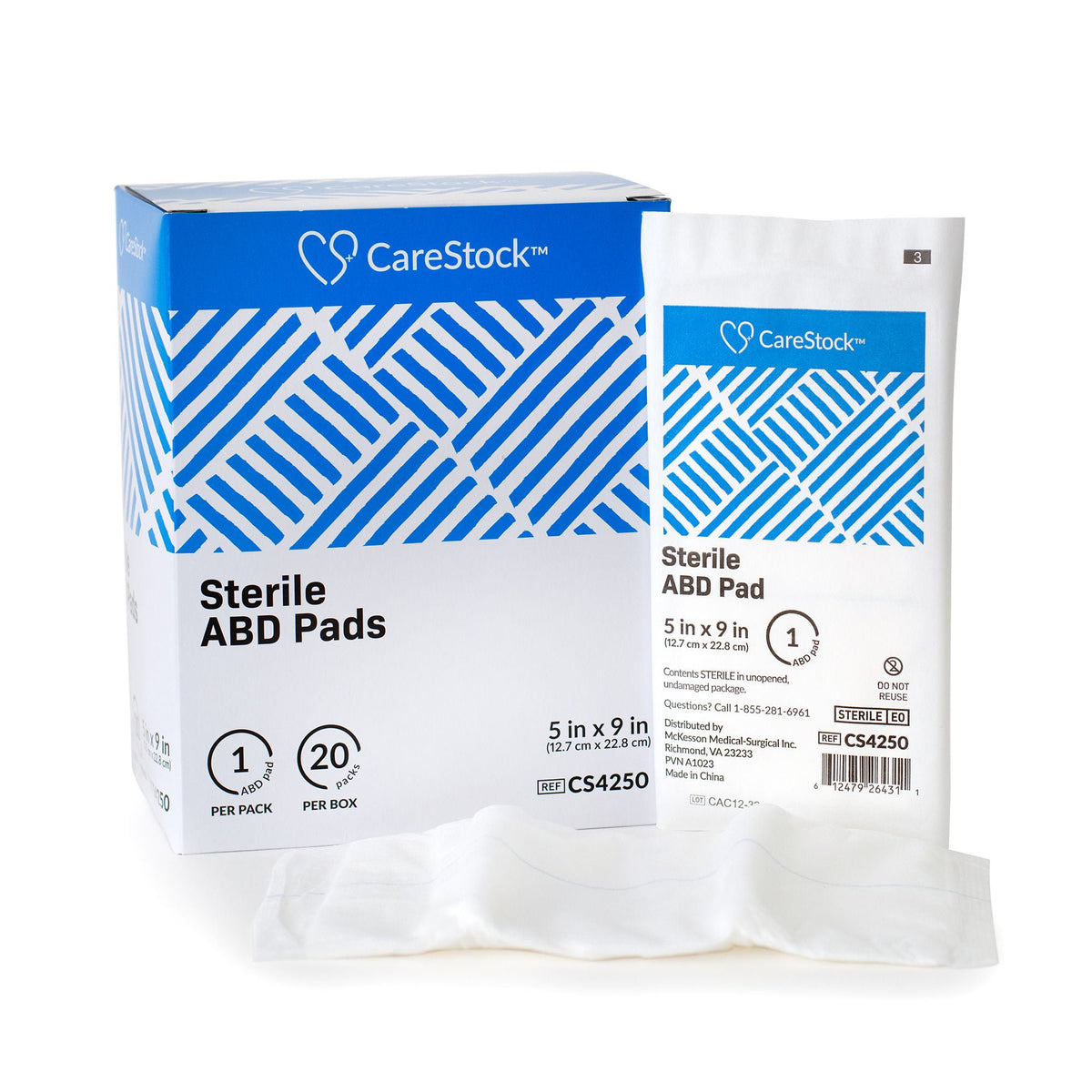 CareStock™ Sterile Abdominal Pad, 5 x 9 Inch – Nonwoven Cellulose ABD Pads - Wound Care>General Wound Care>General Purpose...