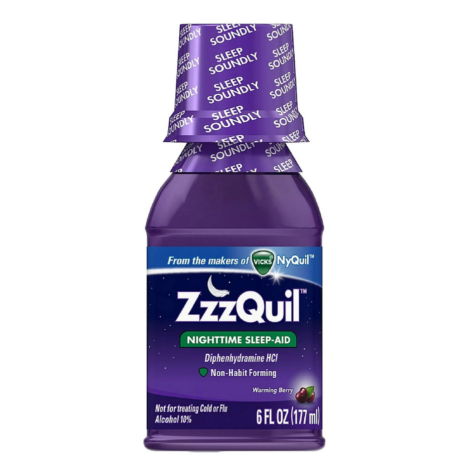 ZzzQuil Nighttime Sleep-Aid Liquid, Warming Berry-Sleep Aid ZzzQuil 6 oz. Liquid 50 mg / 30 mL Strength