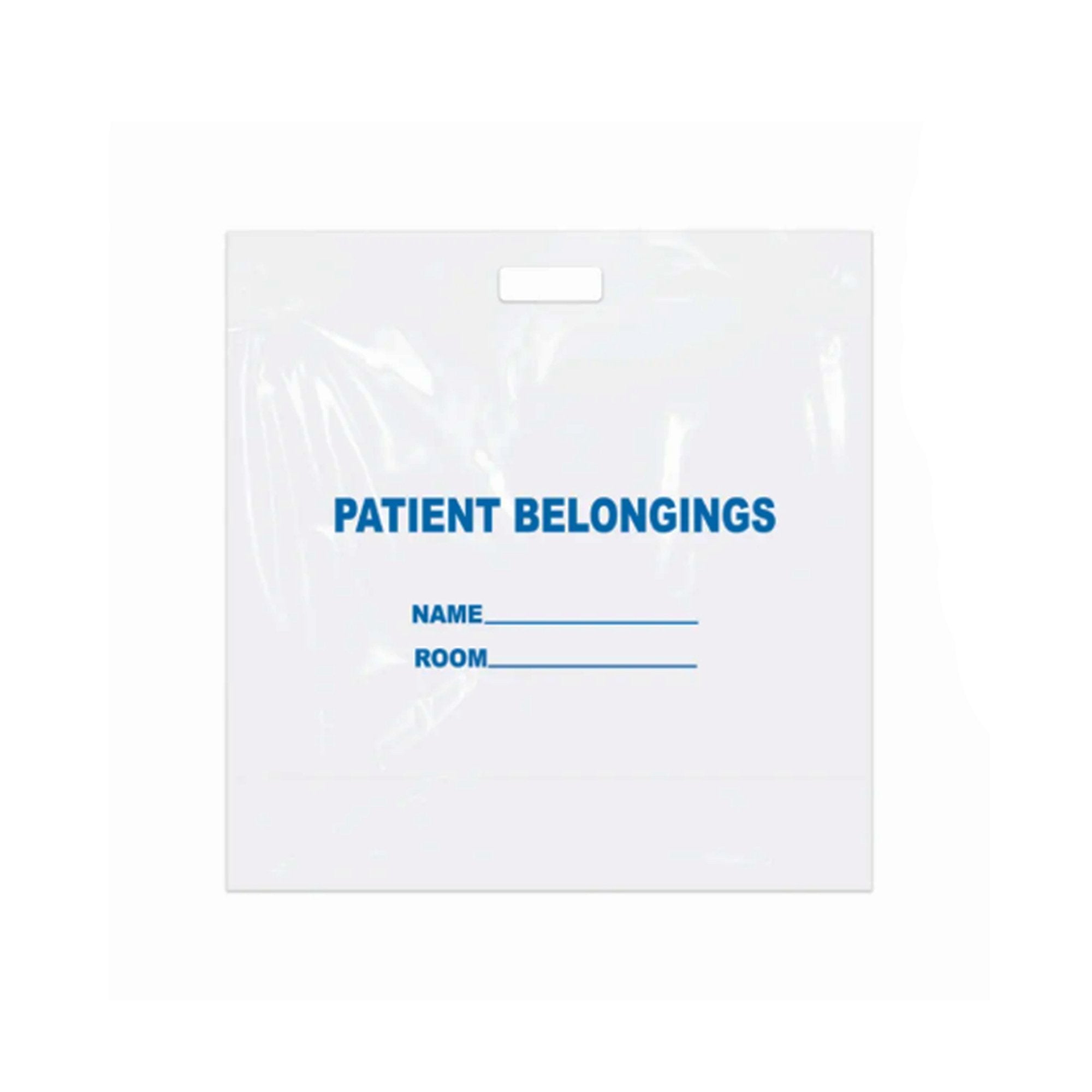 DawnMist Plastic Handle Patient Belonging Bags-Patient Belongings Bag DawnMist 18-1/2 X 20 Inch Polyethylene Snap Closure White