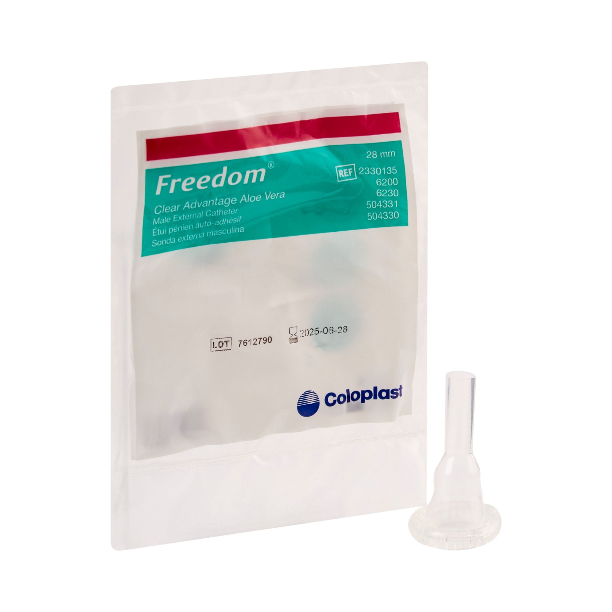 Coloplast Clear Advantage Male External Catheter, Medium-Male External Catheter Clear Advantage Self-Adhesive Strip Silicone Medium