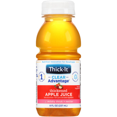 Thick-It Clear Advantage Nectar Consistency Apple Thickened Beverage, 8 oz. Bottle-Thickened Beverage Thick-It Clear Advantage 8 oz. Bottle Apple Flavor Liquid IDDSI Level 2 Mildly Thick