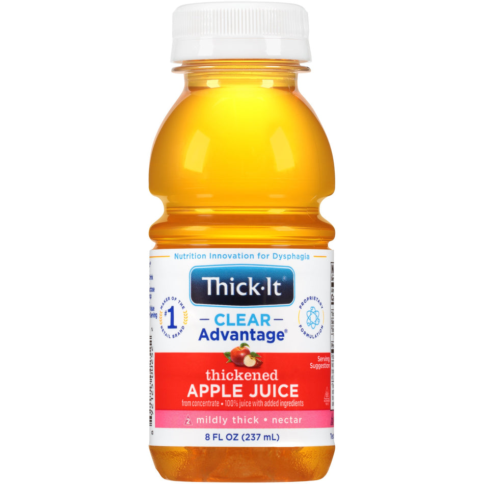 Thick-It Clear Advantage Nectar Consistency Apple Thickened Beverage, 8 oz. Bottle-Thickened Beverage Thick-It Clear Advantage 8 oz. Bottle Apple Flavor Liquid IDDSI Level 2 Mildly Thick
