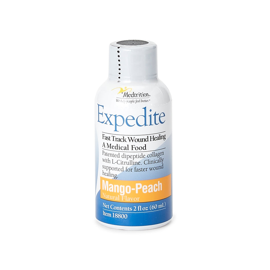 Expedite Mango-Peach Concentrated Collagen Dipeptides Medical Food, 2-ounce bottle-Oral Supplement Expedite Peach Mango Flavor Liquid 2 oz. Bottle