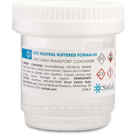 StatClick Prefilled Formalin Container, 30 mL Fill in 60 mL-Prefilled Formalin Container StatClick 30 mL Fill in 60 mL (2 oz.) Screw Cap Warning Label NonSterile