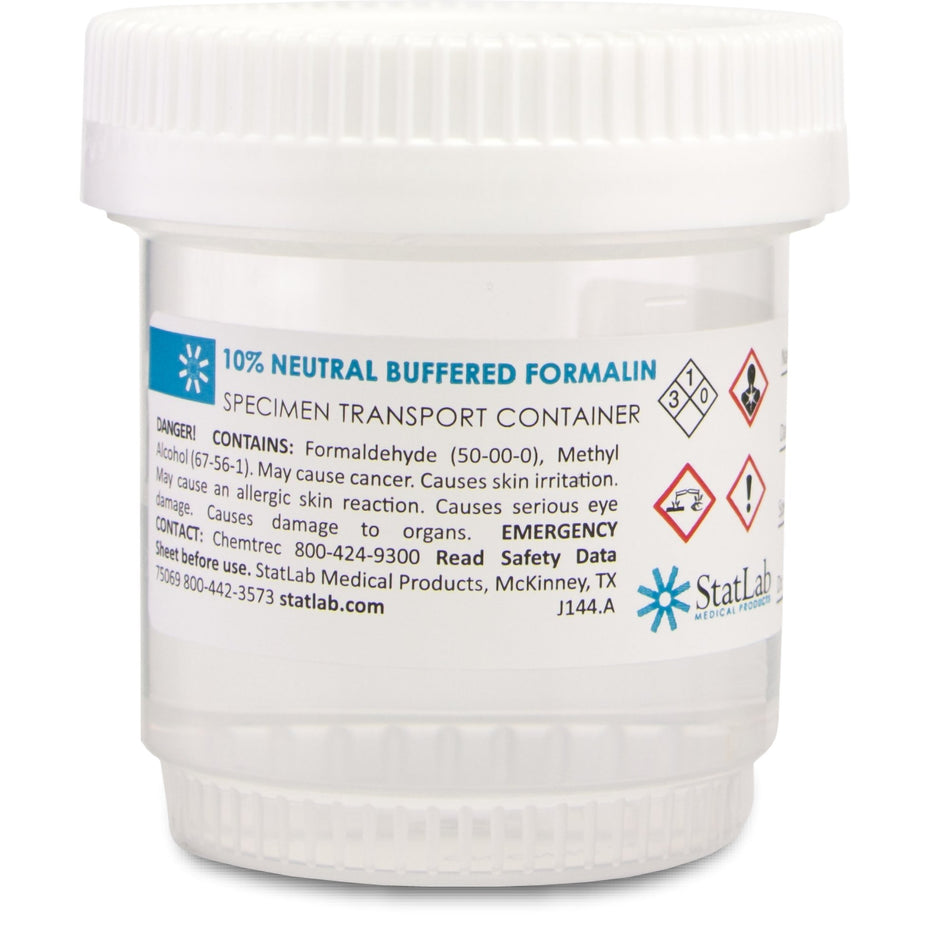 StatClick Prefilled Formalin Container, 30 mL Fill in 60 mL-Prefilled Formalin Container StatClick 30 mL Fill in 60 mL (2 oz.) Screw Cap Warning Label NonSterile