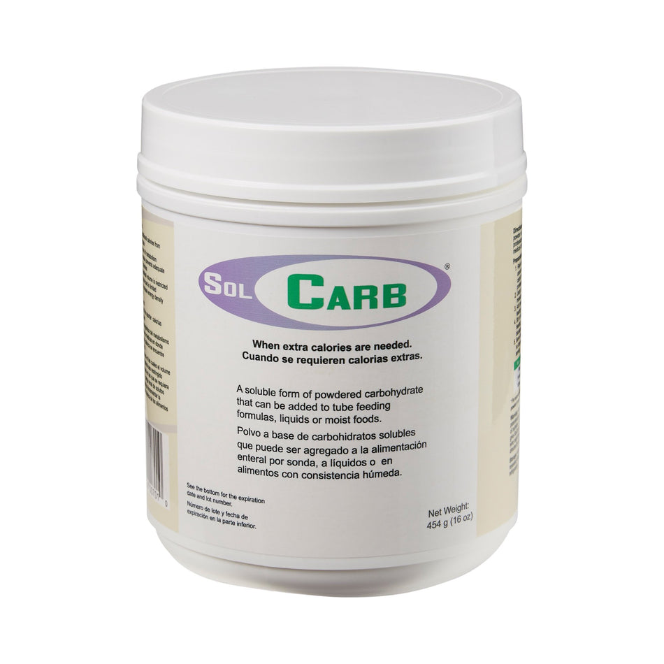 SolCarb Soluble Form of Powdered Carbohydrate, 454 Gram Jar-Oral Supplement SolCarb Unflavored Powder 16 oz. Jar