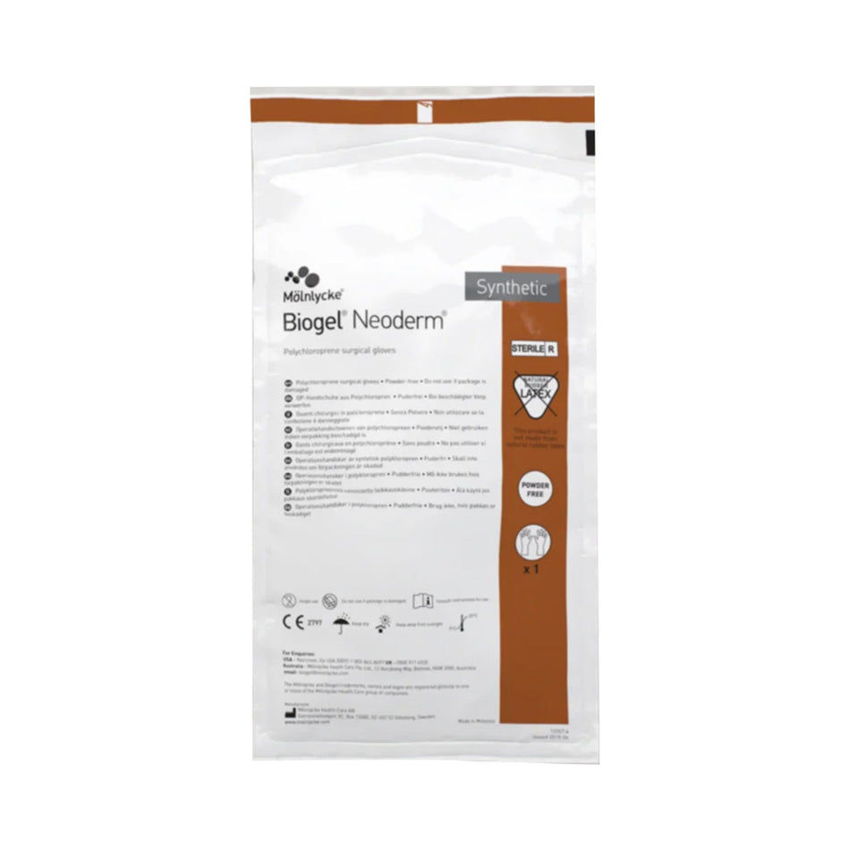 Biogel NeoDerm Polychloroprene Surgical Glove, Size 7, Light Brown-Surgical Glove Biogel NeoDerm Size 7 Sterile Polyisoprene Standard Cuff Length Micro-Textured Light Brown Not Chemo Approved