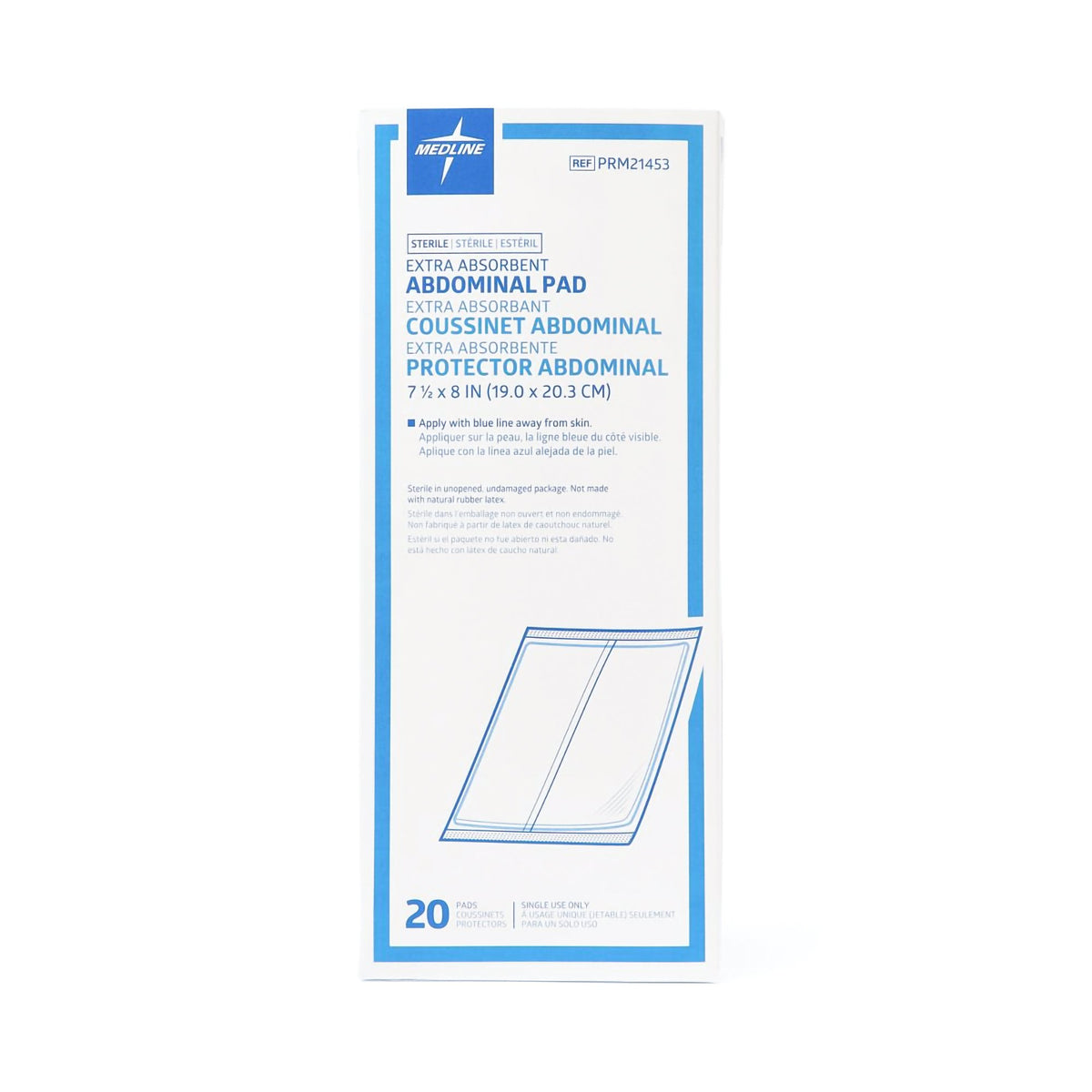 Caring Abdominal Pad, 7-1/2 x 8 Inch-Abdominal Pad Medline Essentials 7-1/2 X 8 Inch NonSterile 20 per Pack
