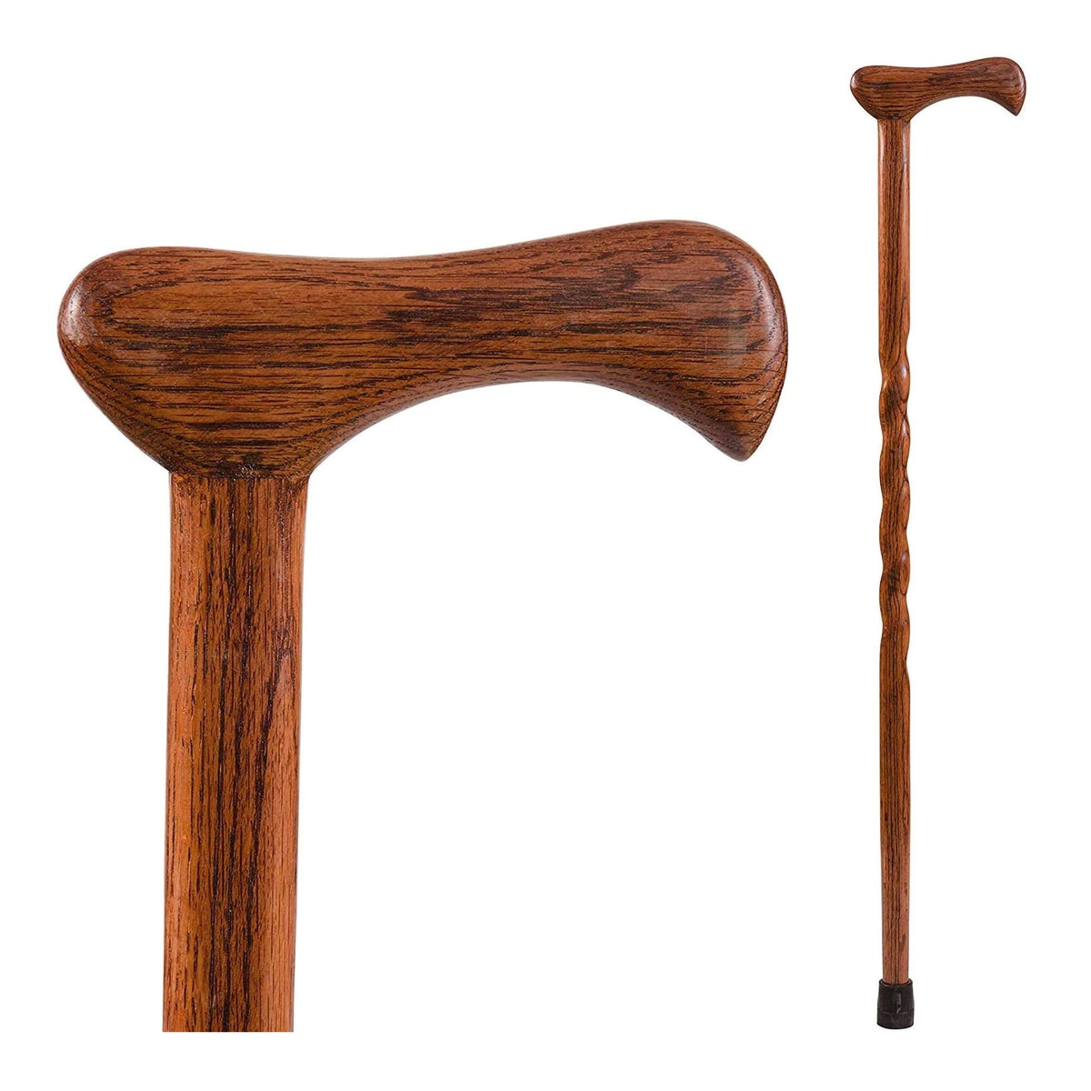 Brazos Twisted Oak Cane with T-Handle, Red, 37-Inch Height-T-Handle Cane Brazos Twisted Wood 37 Inch Height Red Oak