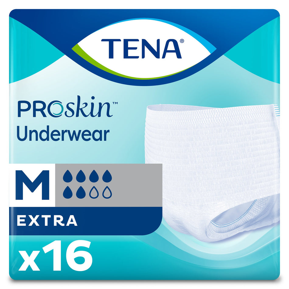 Tena ProSkin Extra Absorbent Underwear, Medium-Unisex Adult Absorbent Underwear TENA ProSkin Extra Pull On with Tear Away Seams Medium Disposable Moderate Absorbency