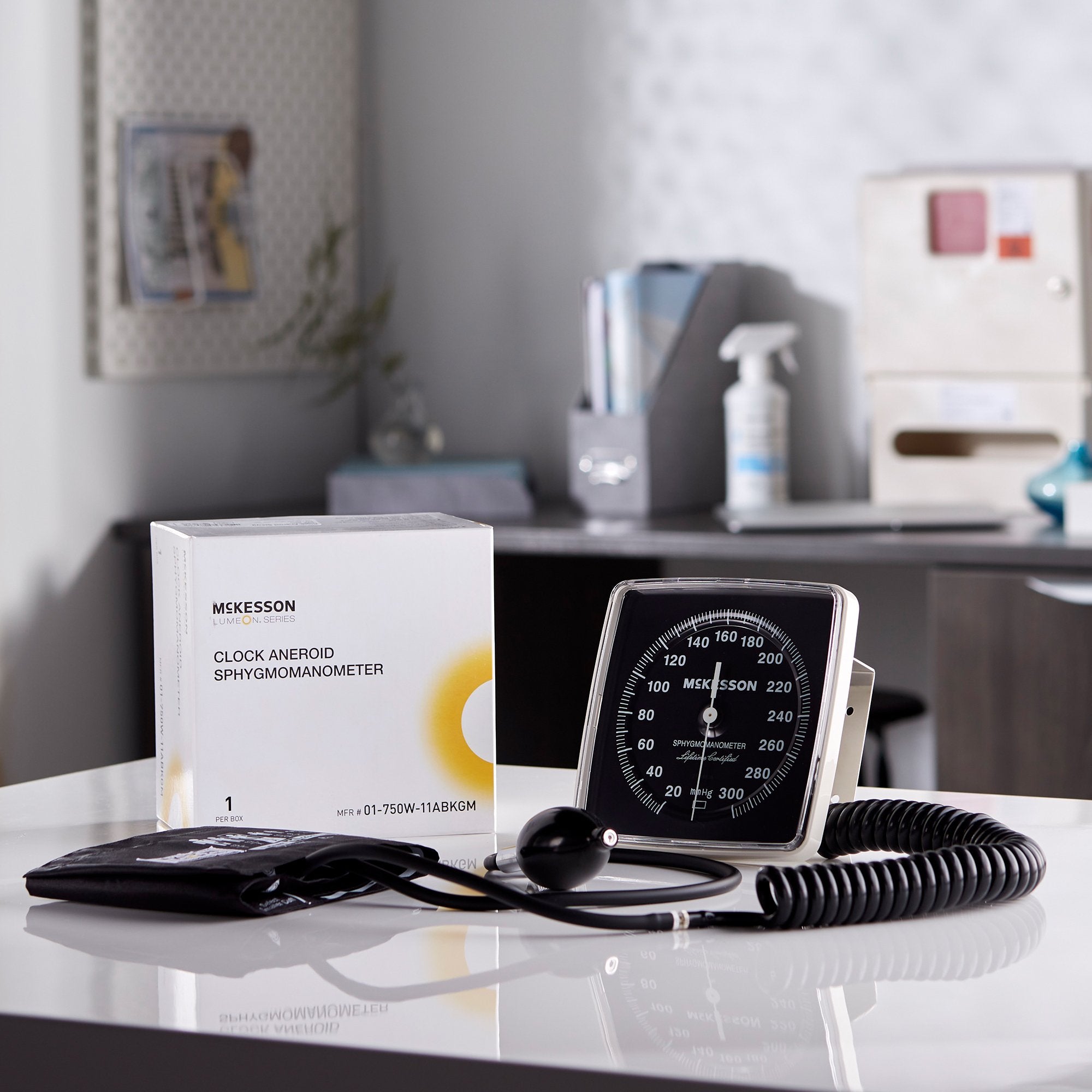 McKesson Lumeon Aneroid Sphygmomanometer-Aneroid Sphygmomanometer Unit McKesson LUMEON Adult Cuff Nylon Cuff 23 - 40 cm Wall Mount