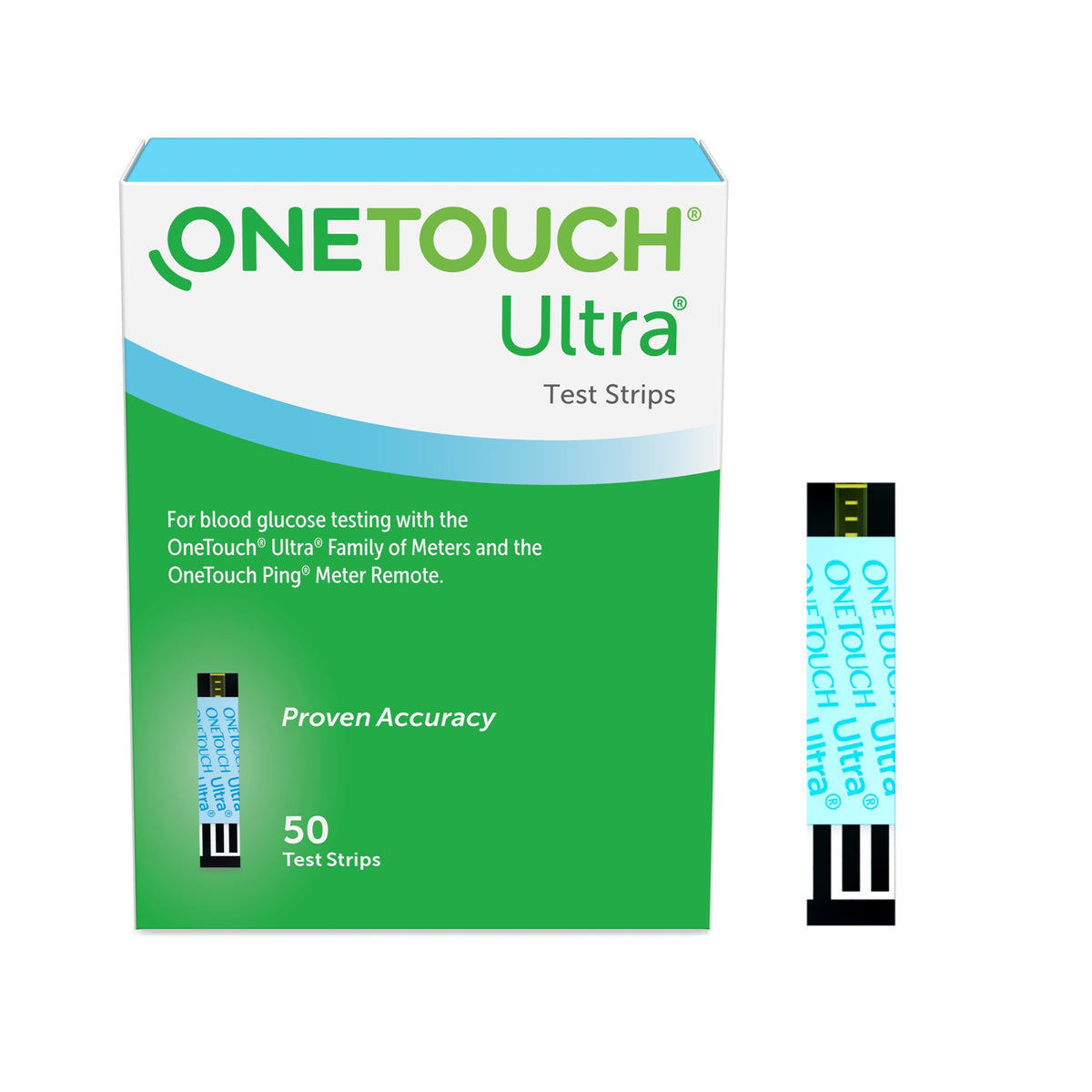 OneTouch Ultra Blue Blood Glucose Test Strip-Blood Glucose Test Strips OneTouch Ultra Blue 50 Strips per Pack