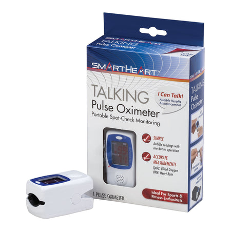 SmartHeart Fingertip Pulse Oximeter, Talking Blood Oxygen Saturation Monitor-Fingertip Pulse Oximeter SmartHeart Adult