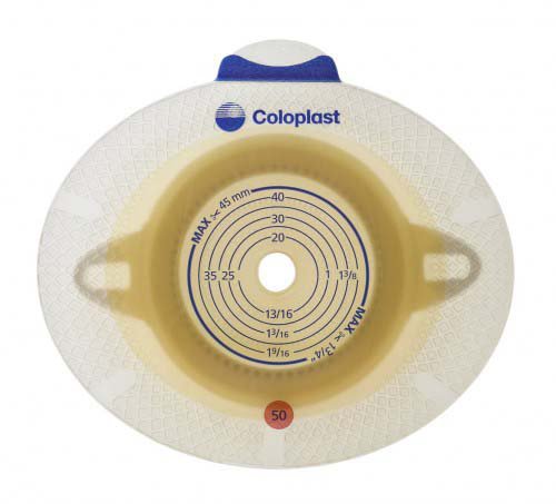 SenSura Flex Xpro Ostomy Barrier With 3/8-2 Inch Stoma Opening-"Ostomy Barrier SenSura Flex Xpro Trim to Fit, Extended Wear Double Layer Adhesive 70 mm Flange Yellow Code System 3/8-2-1/2 Inch Opening"