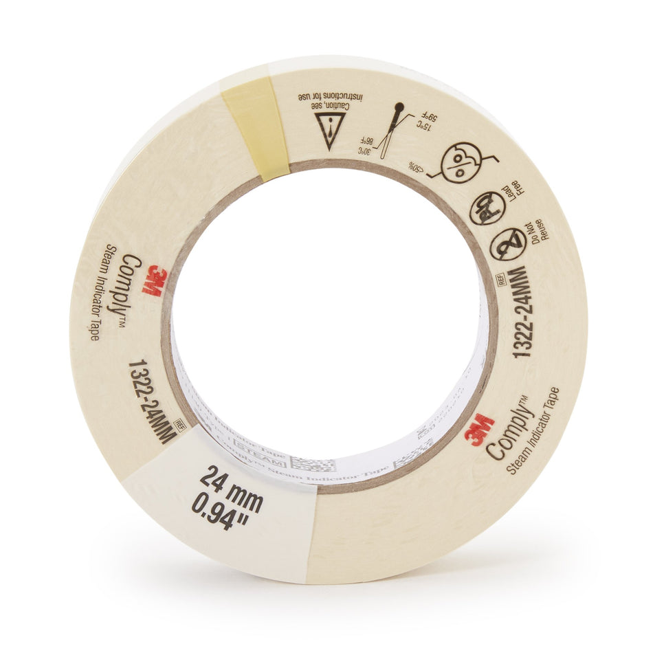 3M Comply Steam Indicator Tape, Lead-Free-Steam Indicator Tape 3M Comply 1 Inch X 60 Yard Steam