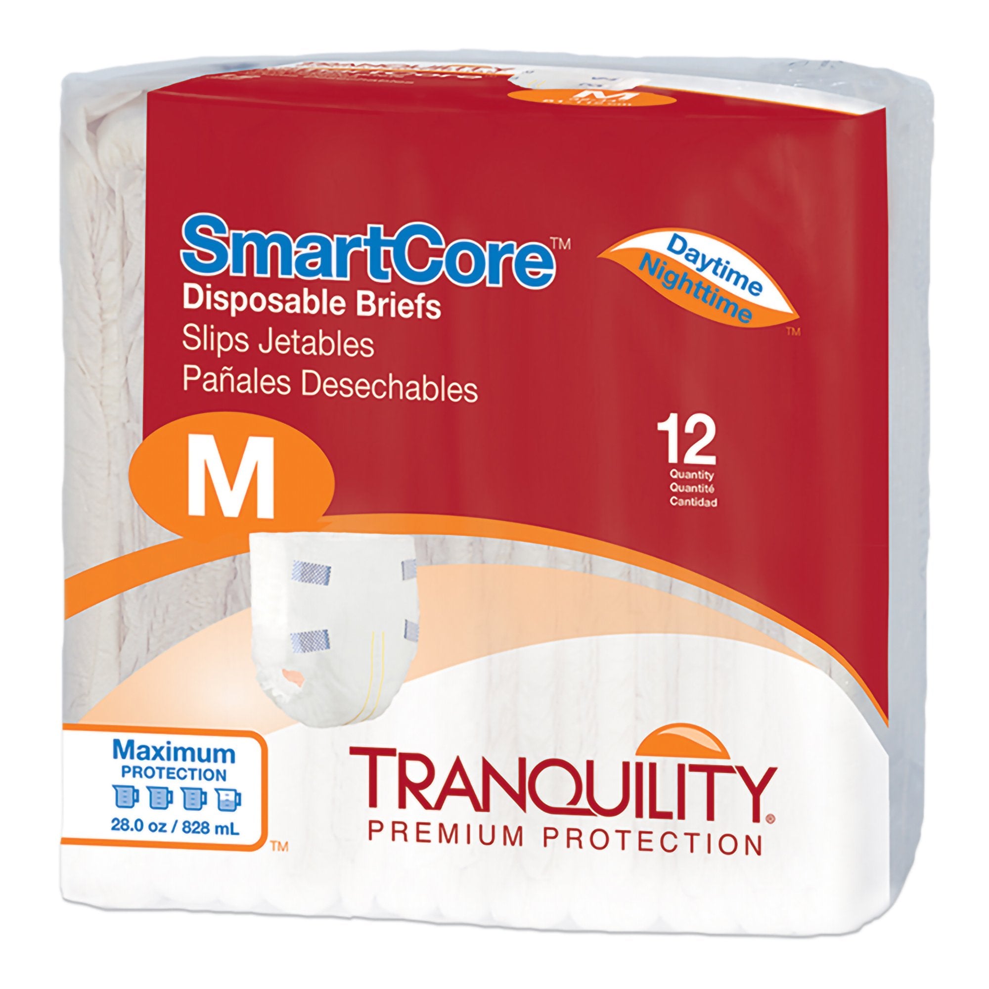 Tranquility SmartCore Maximum Protection Incontinence Brief, Medium-Unisex Adult Incontinence Brief Tranquility SmartCore Medium Disposable Heavy Absorbency
