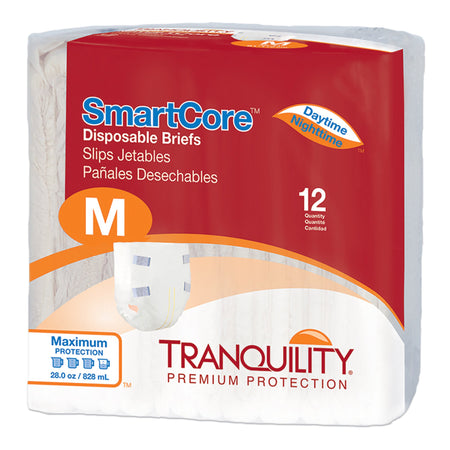 Tranquility SmartCore Maximum Protection Incontinence Brief, Medium-Unisex Adult Incontinence Brief Tranquility SmartCore Medium Disposable Heavy Absorbency