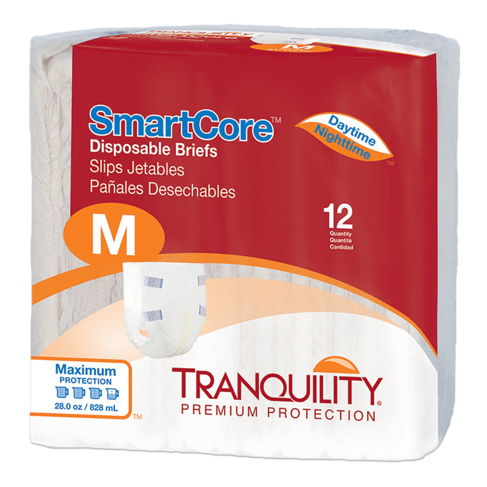 Tranquility SmartCore Maximum Protection Incontinence Brief, Medium-Unisex Adult Incontinence Brief Tranquility SmartCore Medium Disposable Heavy Absorbency