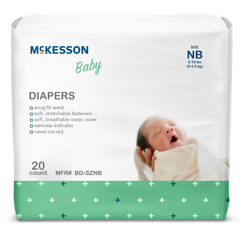McKesson Baby Diapers, Newborn-Unisex Baby Diaper McKesson Newborn Disposable Heavy Absorbency