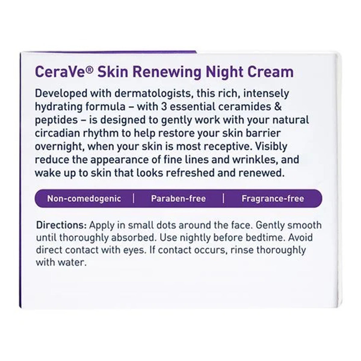 CeraVe® Skin Renewing Night Cream Peptide Complex, 48-gram Jar - Personal Hygiene>Skin Care>Moisturizers - Loreal USA