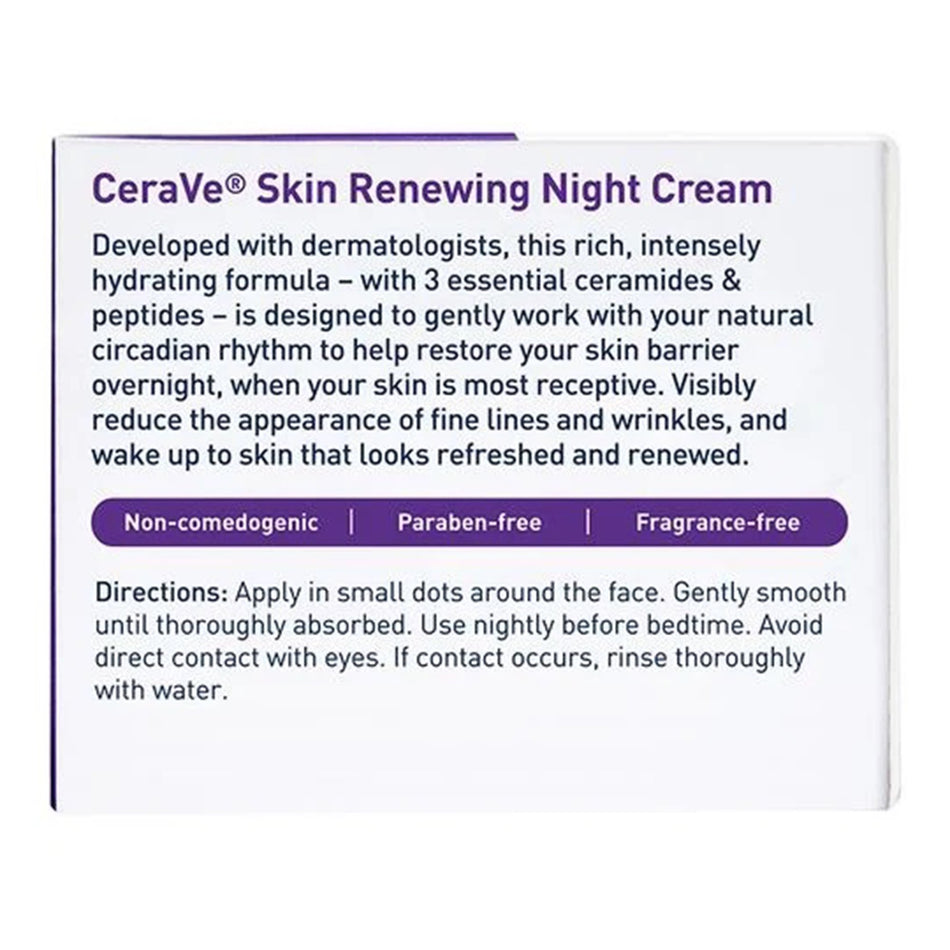 CeraVe® Skin Renewing Night Cream Peptide Complex, 48-gram Jar - Personal Hygiene>Skin Care>Moisturizers - Loreal USA
