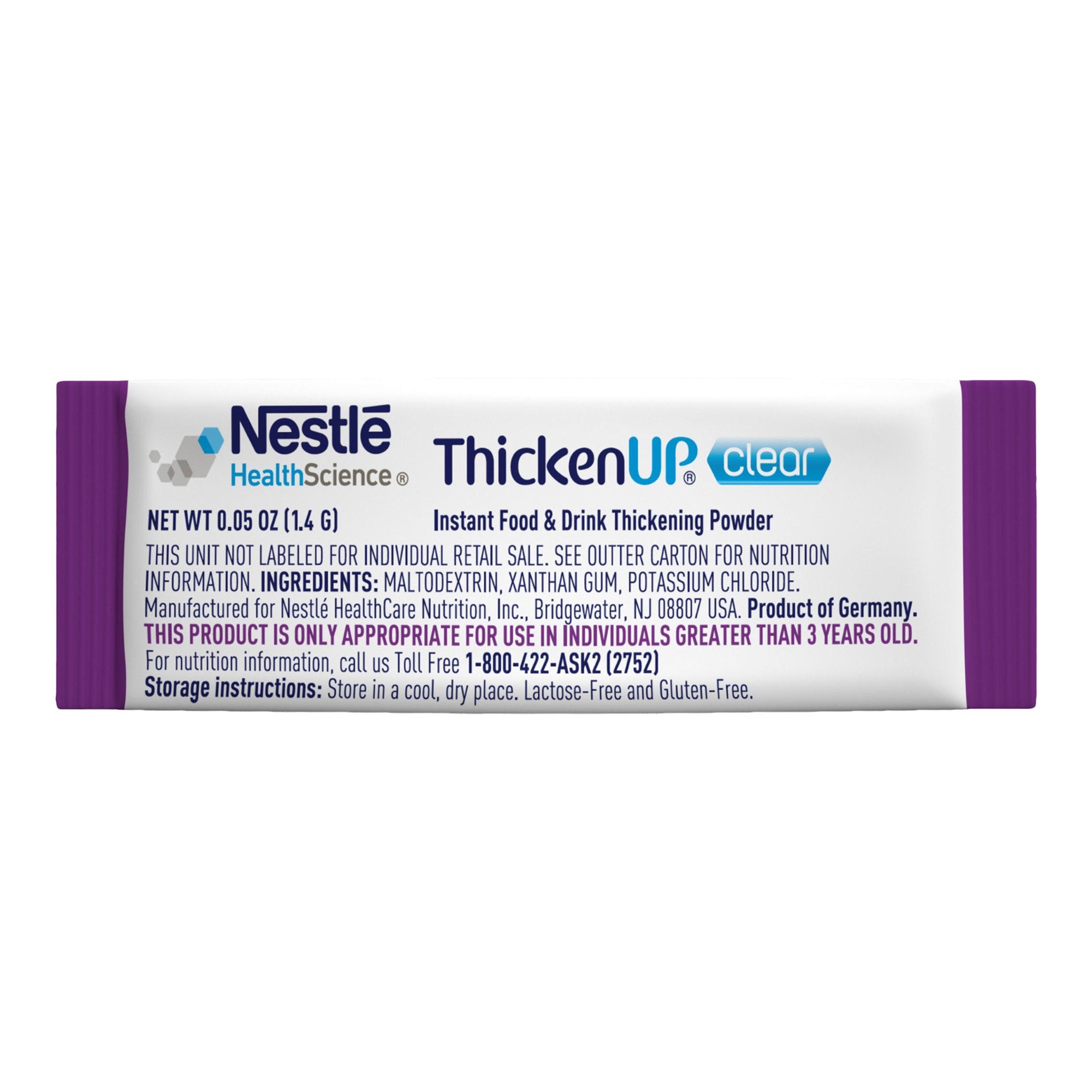 Resource ThickenUp Clear Food and Beverage Thickener-Food and Beverage Thickener ThickenUp Clear 1.4 Gram Individual Packet Unflavored Powder IDDSI Level 0 Thin