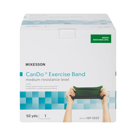 McKesson Exercise Resistance Band, Green, 5 Inch x 50 Yard, Medium Resistance-Exercise Resistance Band McKesson CanDo Green 5 Inch X 50 Yard Medium Resistance