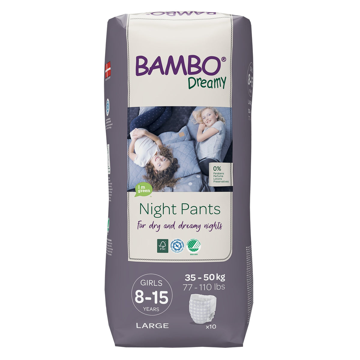 Bambo Dreamy Training Pants, For Girls 8 15 Years Old-Female Youth Training Pants Bambo Dreamy Night Pant Pull On with Tear Away Seams Size 8 to 15 Years Disposable Heavy Absorbency