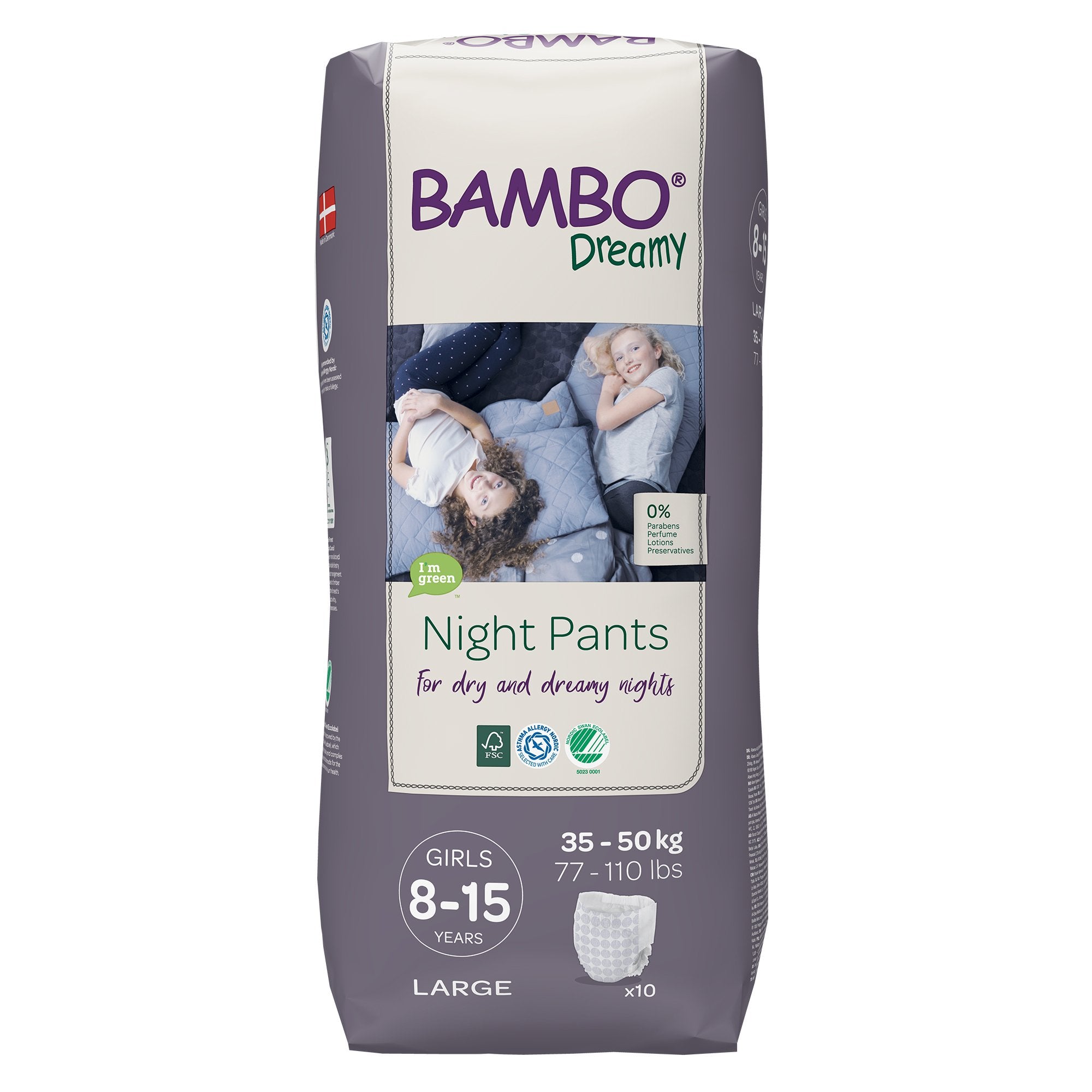 Bambo Dreamy Training Pants, For Girls 8 15 Years Old-Female Youth Training Pants Bambo Dreamy Night Pant Pull On with Tear Away Seams Size 8 to 15 Years Disposable Heavy Absorbency
