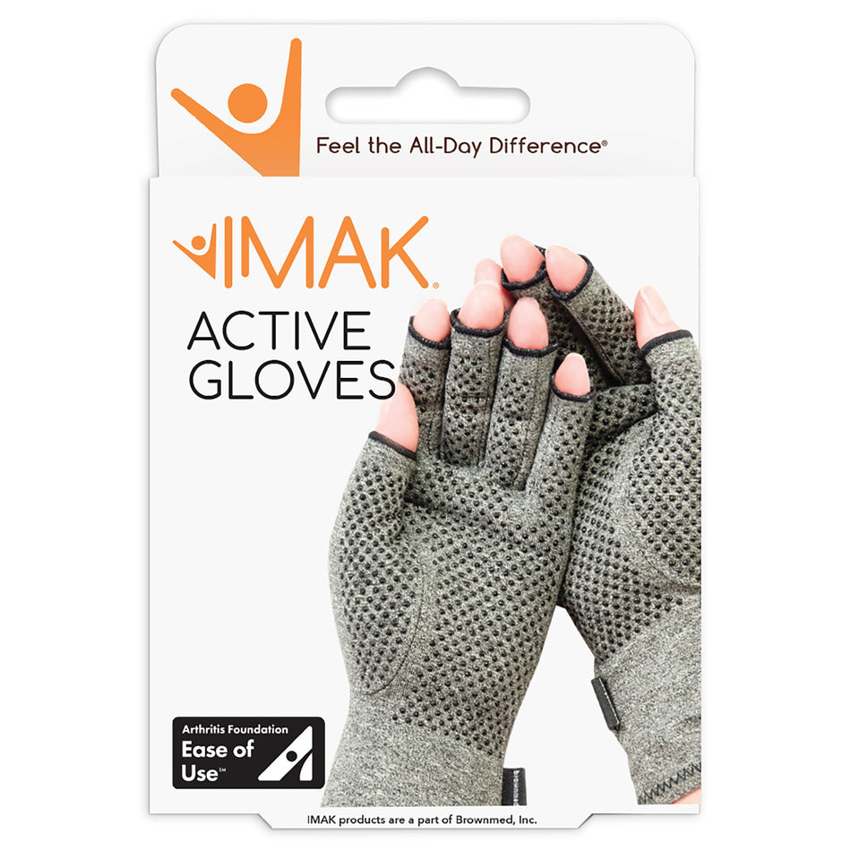 Compression Glove IMAK® Compression Active Open Finger Small Wrist Length Hand Specific Pair Cotton
