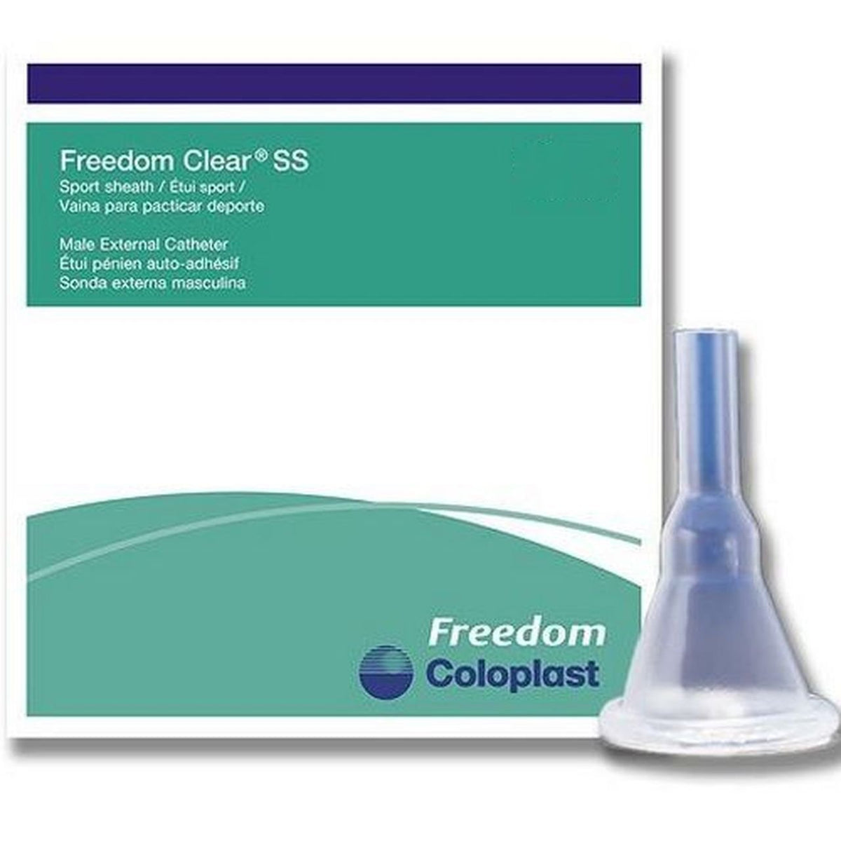 Coloplast Freedom Clear SS Male External Catheter, Large-Male External Catheter Freedom Clear SS Self-Adhesive Seal Silicone Large