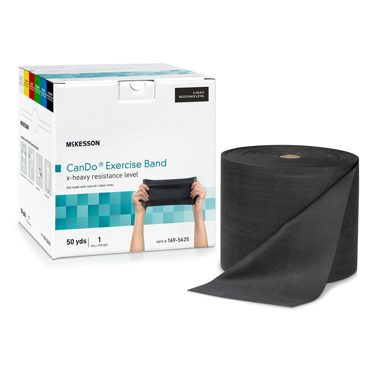 McKesson CanDo Exercise Resistance Band, Black, 5 Inch x 50 Yard, X-Heavy Resistance-Exercise Resistance Band McKesson CanDo Black 5 Inch X 50 Yard X-Heavy Resistance