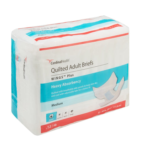 Wings™ Plus Quilted Heavy Absorbency Incontinence Brief, Medium - Incontinence>Adult Briefs and Protective Undergarments -...