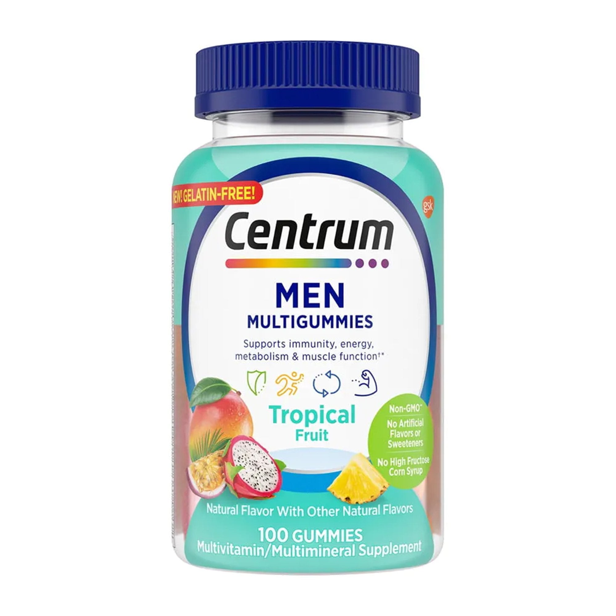 Centrum Men MultiGummies Assorted Natural Fruit Flavors-Multivitamin Supplement Centrum Men Gummy 100 per Bottle Fruit Flavor