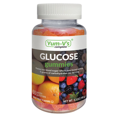 YumVs Glucose Supplement-Glucose Supplement YumV's 60 per Bottle Gummy Assorted Flavors