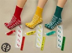 Confetti Treads Risk Management Patient Safety Footwear, Yellow, Large-Risk Management Slipper Socks Confetti Treads Unisex Adult Large All Around Tread Single Patient Use Yellow