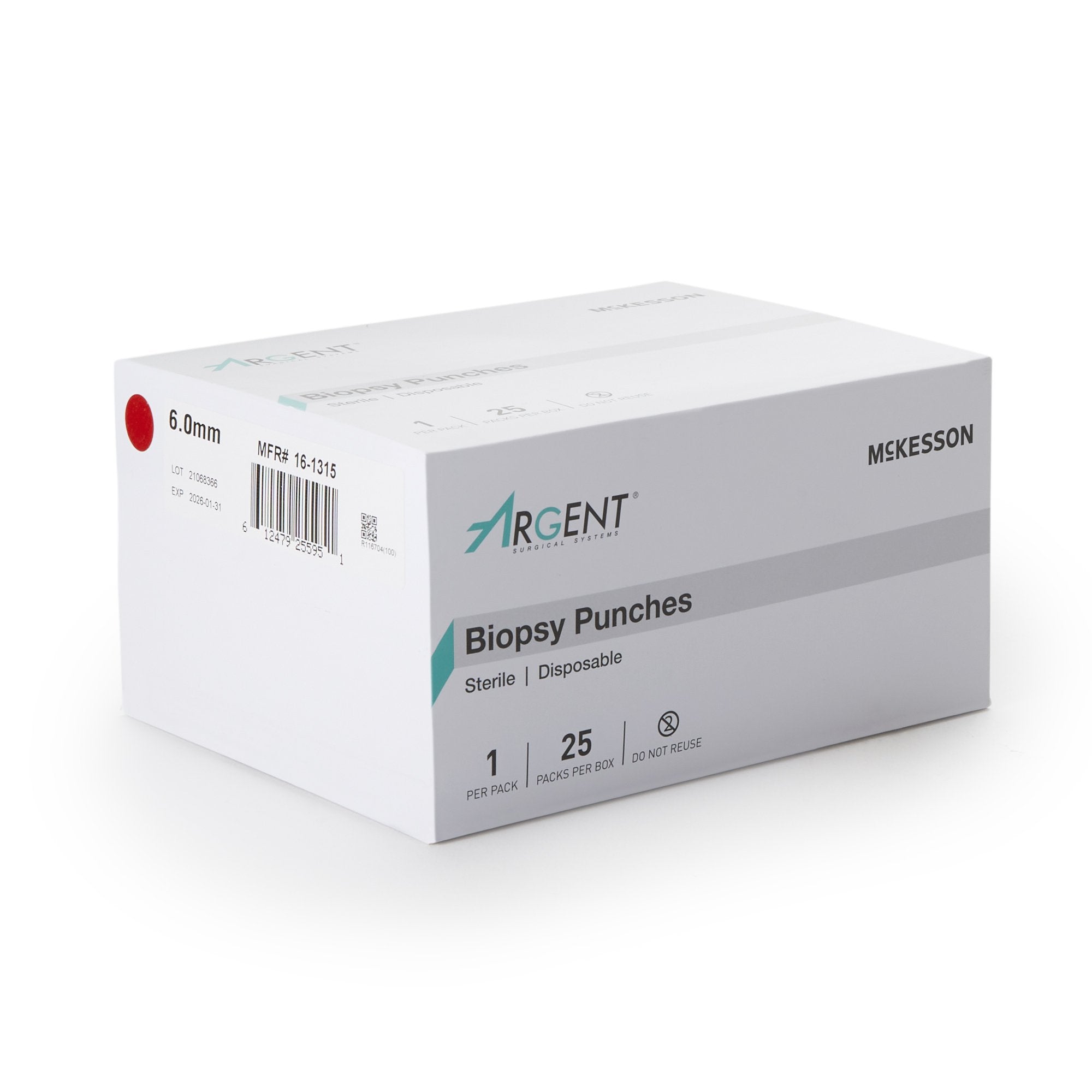 McKesson Argent Disposable Biopsy Punches, 6.0 mm-Biopsy Punch McKesson Argent Dermal 6 mm