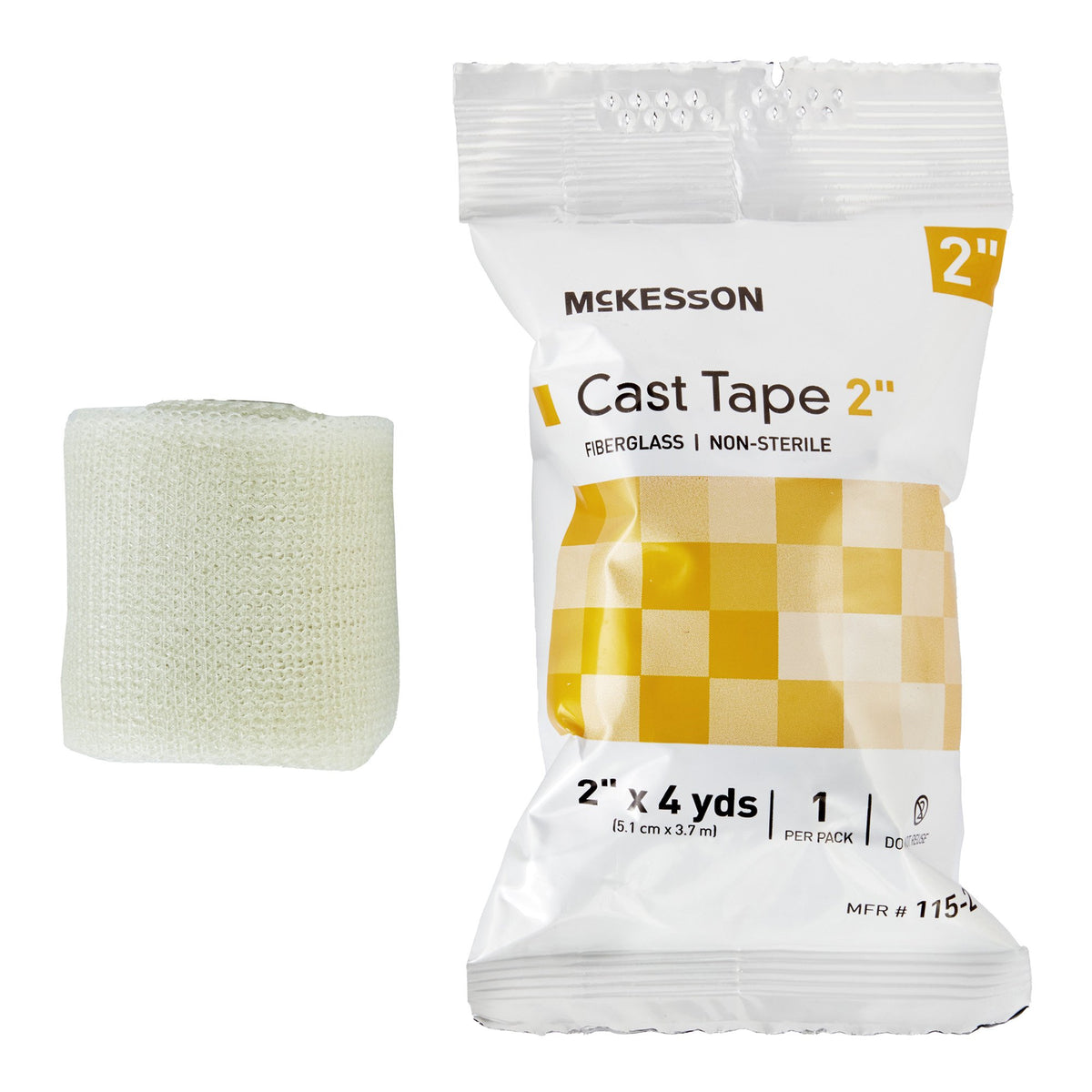 McKesson White Cast Tape, 2 Inch x 4 Yard-Cast Tape McKesson 2 Inch X 12 Foot Fiberglass White