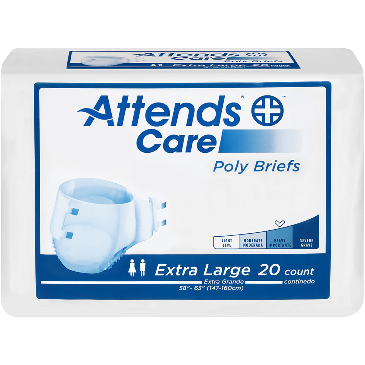 Attends Care Heavy Incontinence Brief, Extra Large-Unisex Adult Incontinence Brief Attends Care X-Large Disposable Heavy Absorbency