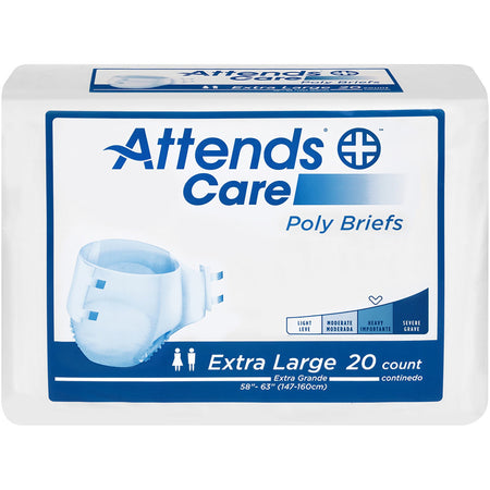 Attends Care Heavy Incontinence Brief, Extra Large-Unisex Adult Incontinence Brief Attends Care X-Large Disposable Heavy Absorbency