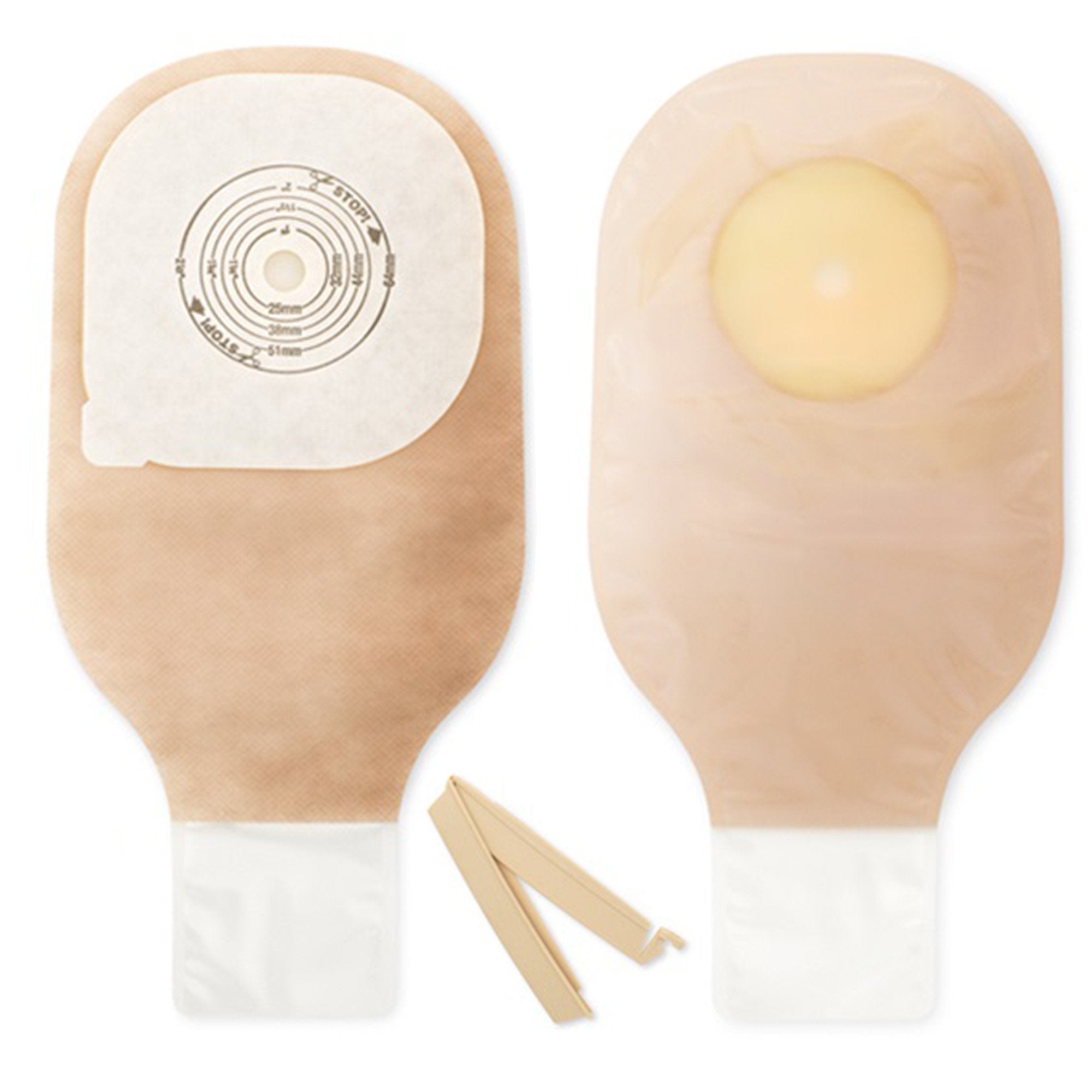 Premier One-Piece Drainable Clear Colostomy Pouch, 12-Inch Length, Up to 2 Inch Flange-Colostomy Pouch Premier One-Piece System 12 Inch Length Trim To Fit Drainable