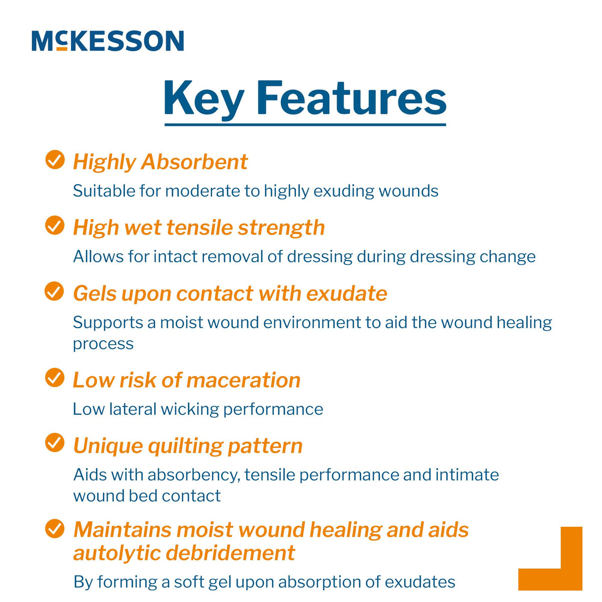 McKesson Gelling Fiber Wound Dressing, 4 x 4-3/4 Inch-Gelling Fiber Wound Dressing McKesson 4 X 4-3/4 Inch Rectangle Sterile
